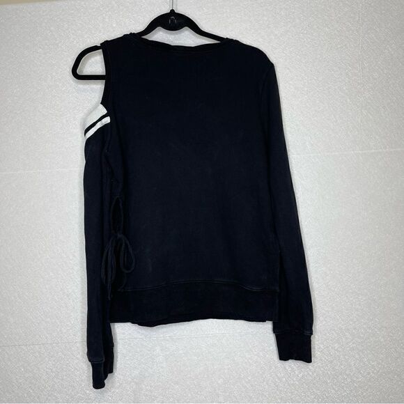 Pam & Gela Cold Shoulder Side Tie Sweatshirt S - Picture 6 of 8